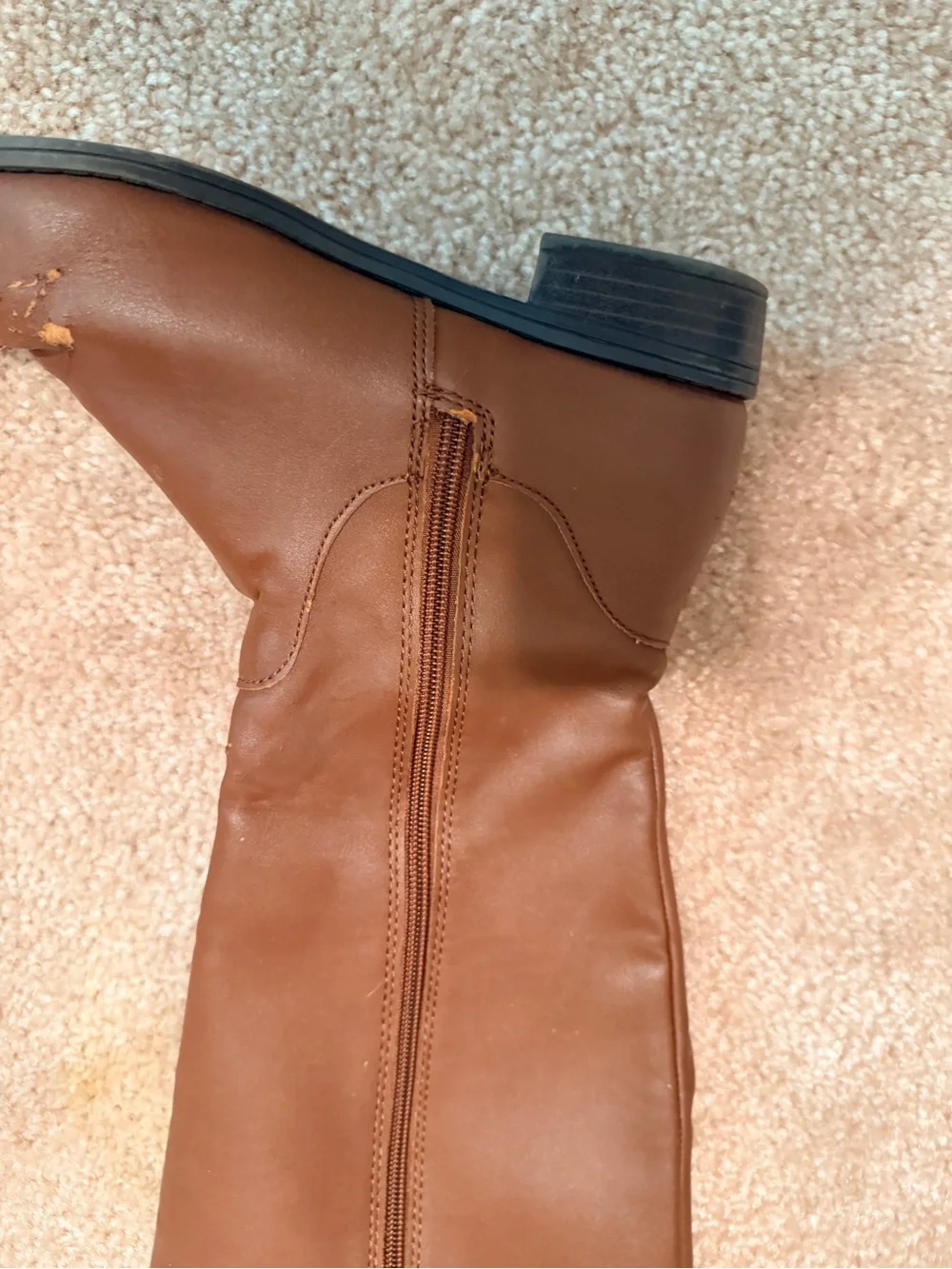 Karen Scott Tall Brown Over-the-Knee Leather Boots